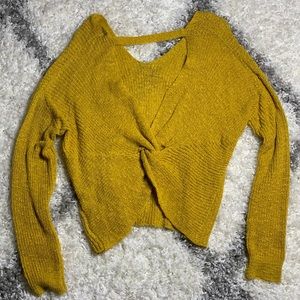 Yellow cropped-back sweater. Worn once.